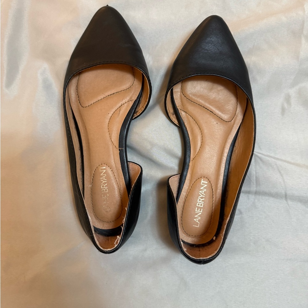 Lane Bryant Black Pointed Flats